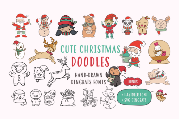 Cute Christmas Doodles: The Perfect Holiday Font for Editorial Design
